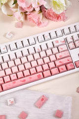 Cherry Blossom Theme Gradient Pink Keycap Set - KeyArtisan