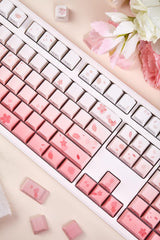 Cherry Blossom Theme Gradient Pink Keycap Set - KeyArtisan