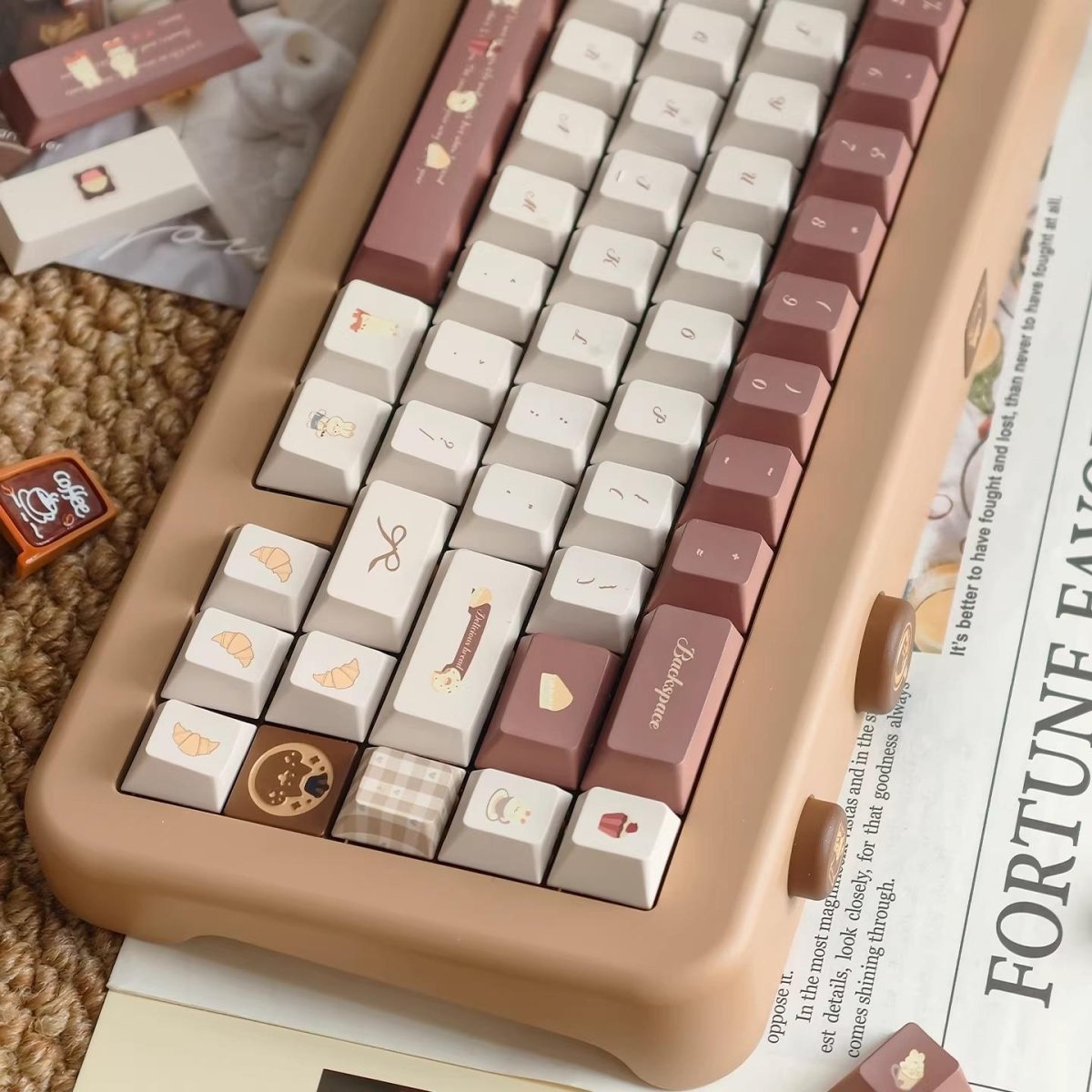 Coffee Bunny Theme Artisan Keycap Set - KeyArtisan