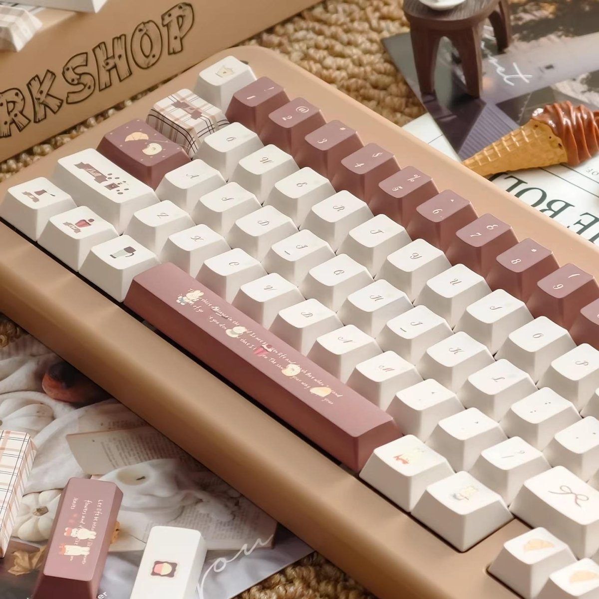 Coffee Bunny Theme Artisan Keycap Set - KeyArtisan