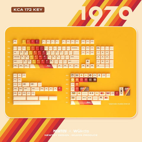 Cool 1970 Theme Retro Vintage Keycap Set - KeyArtisan