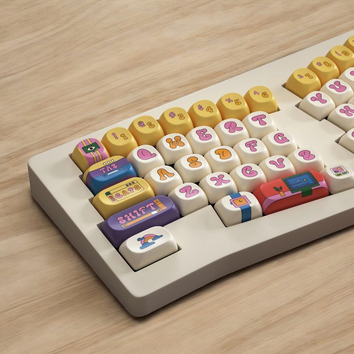 Cool American Retro Theme Graffiti Artisan Keycap Set - KeyArtisan
