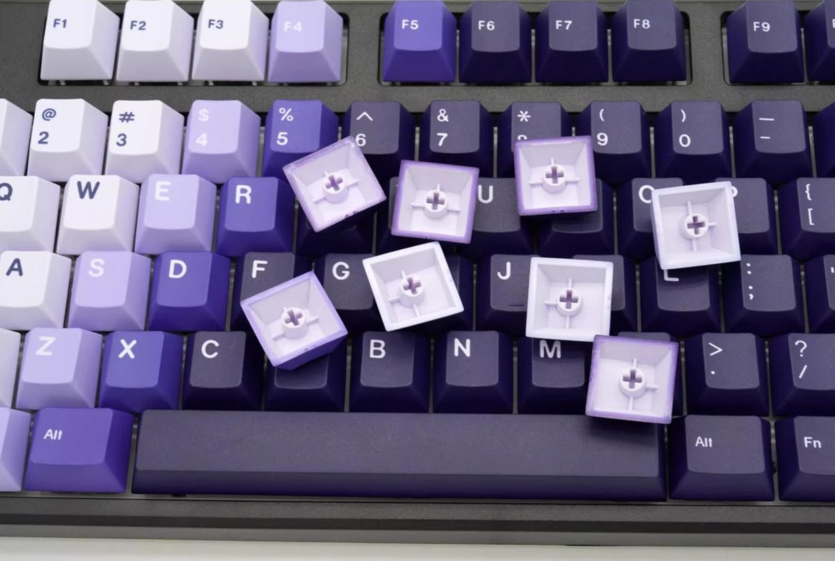 Cool Artlife Theme Purple Gradient Keycap Set - KeyArtisan