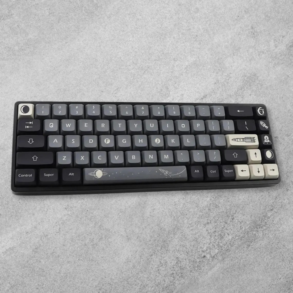 Cool Black Apollo Theme PBT XDA Keycap Set - KeyArtisan