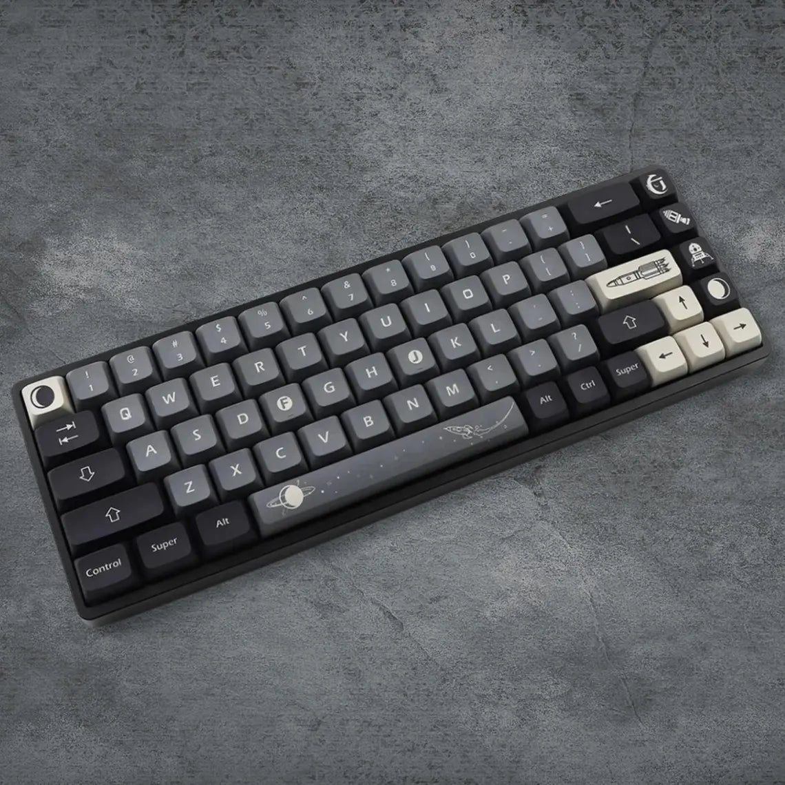 Cool Black Apollo Theme PBT XDA Keycap Set - KeyArtisan