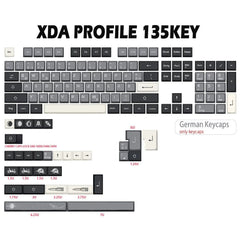 Cool Black Apollo Theme PBT XDA Keycap Set - KeyArtisan