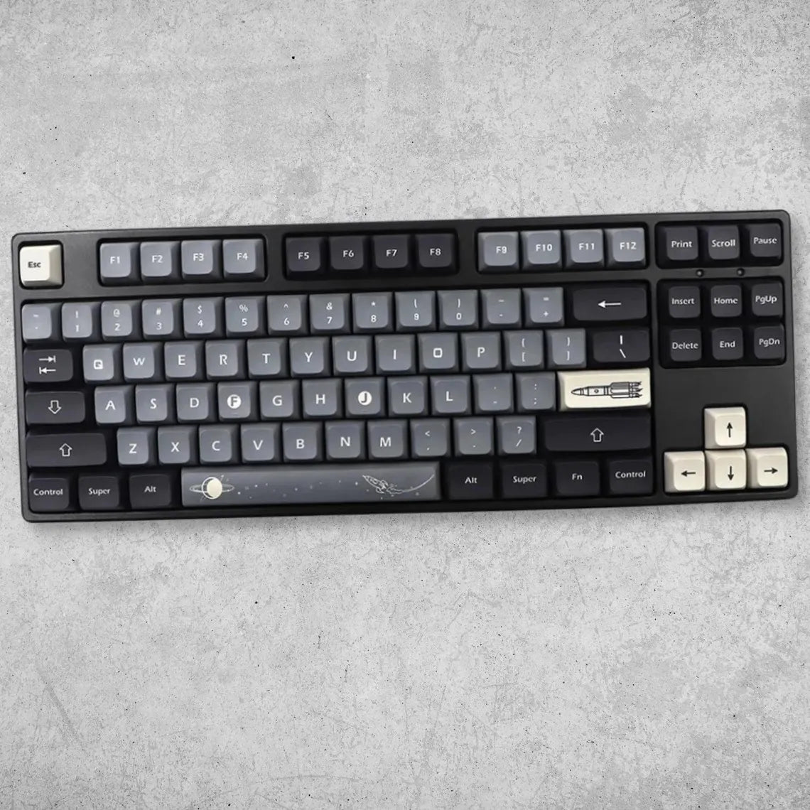 Cool Black Apollo Theme PBT XDA Keycap Set - KeyArtisan