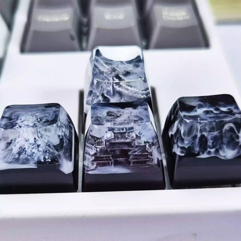 Cool Black Fuji Mountain Artisan Resin Keycap - KeyArtisan