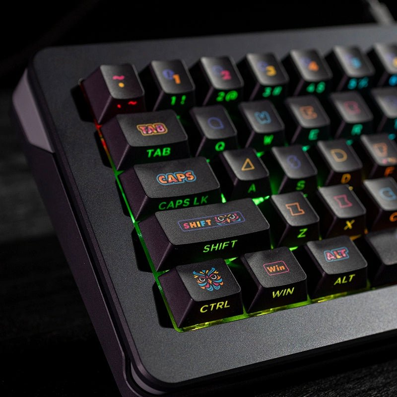 Cool Black Nightwalker PBT Backlit Keycap Set - KeyArtisan