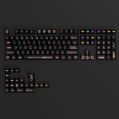 Cool Black Nightwalker PBT Backlit Keycap Set - KeyArtisan