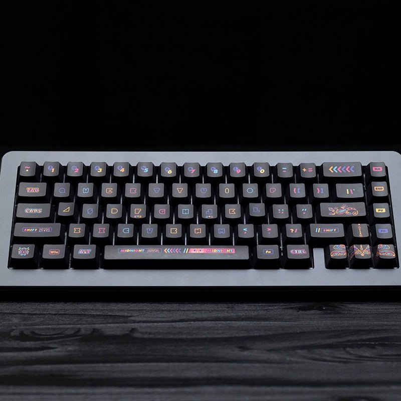 Cool Black Nightwalker PBT Backlit Keycap Set - KeyArtisan