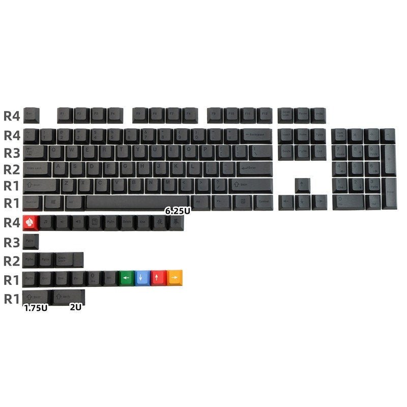 Cool Black Simple Minimalist Keycap Set - KeyArtisan
