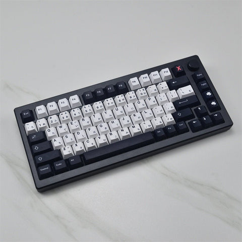 Cool Black & White Japanese Keycap Set - KeyArtisan