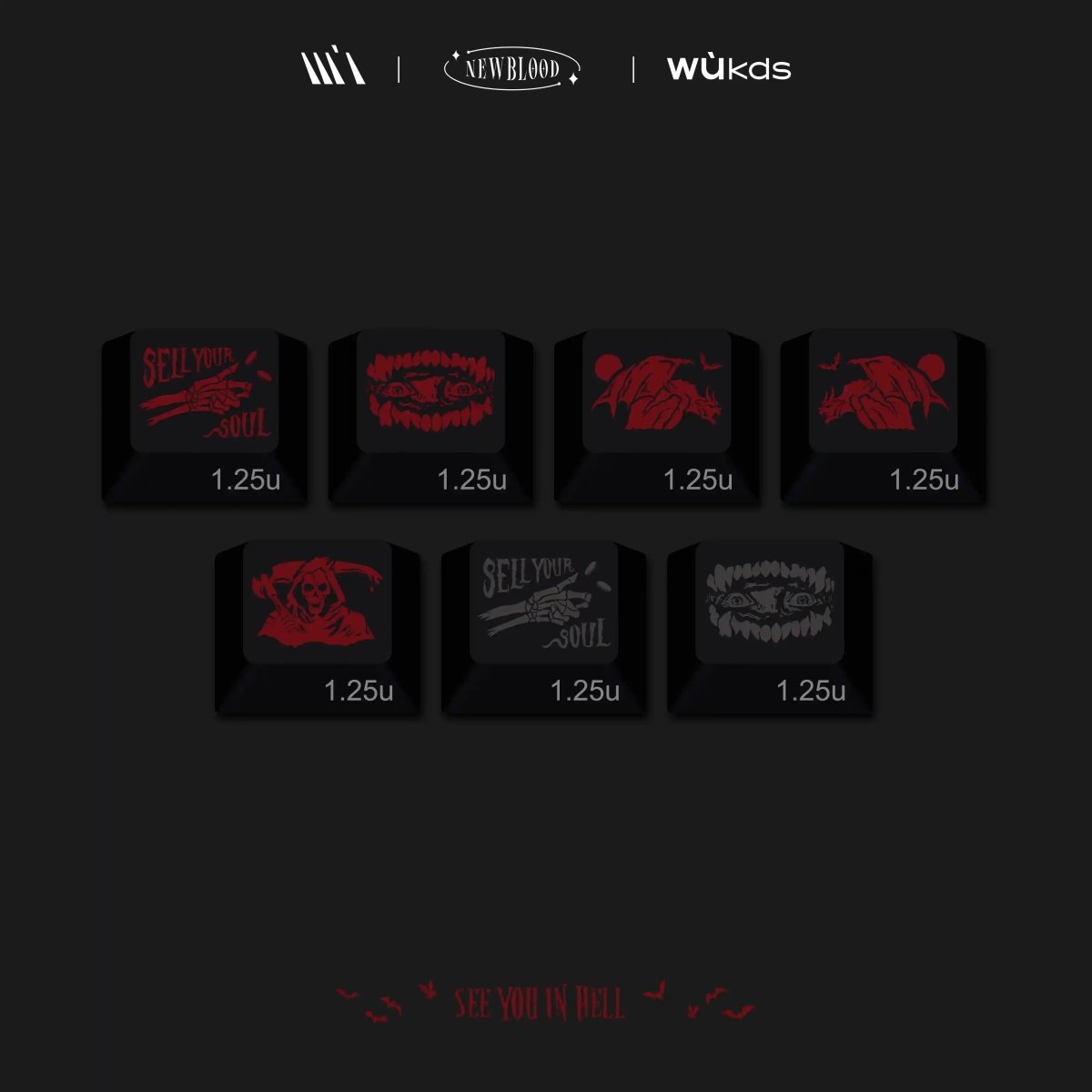 Cool Blood Theme Red Gradient Keycap Set - KeyArtisan