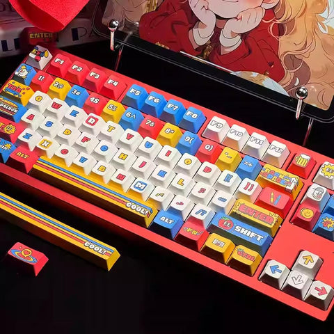 Cool Cartoon City Theme Graffiti Keycap Set - KeyArtisan