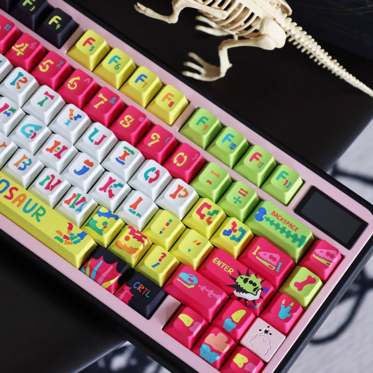 Cool Colorful Dinosaur Theme Keycap Set - KeyArtisan