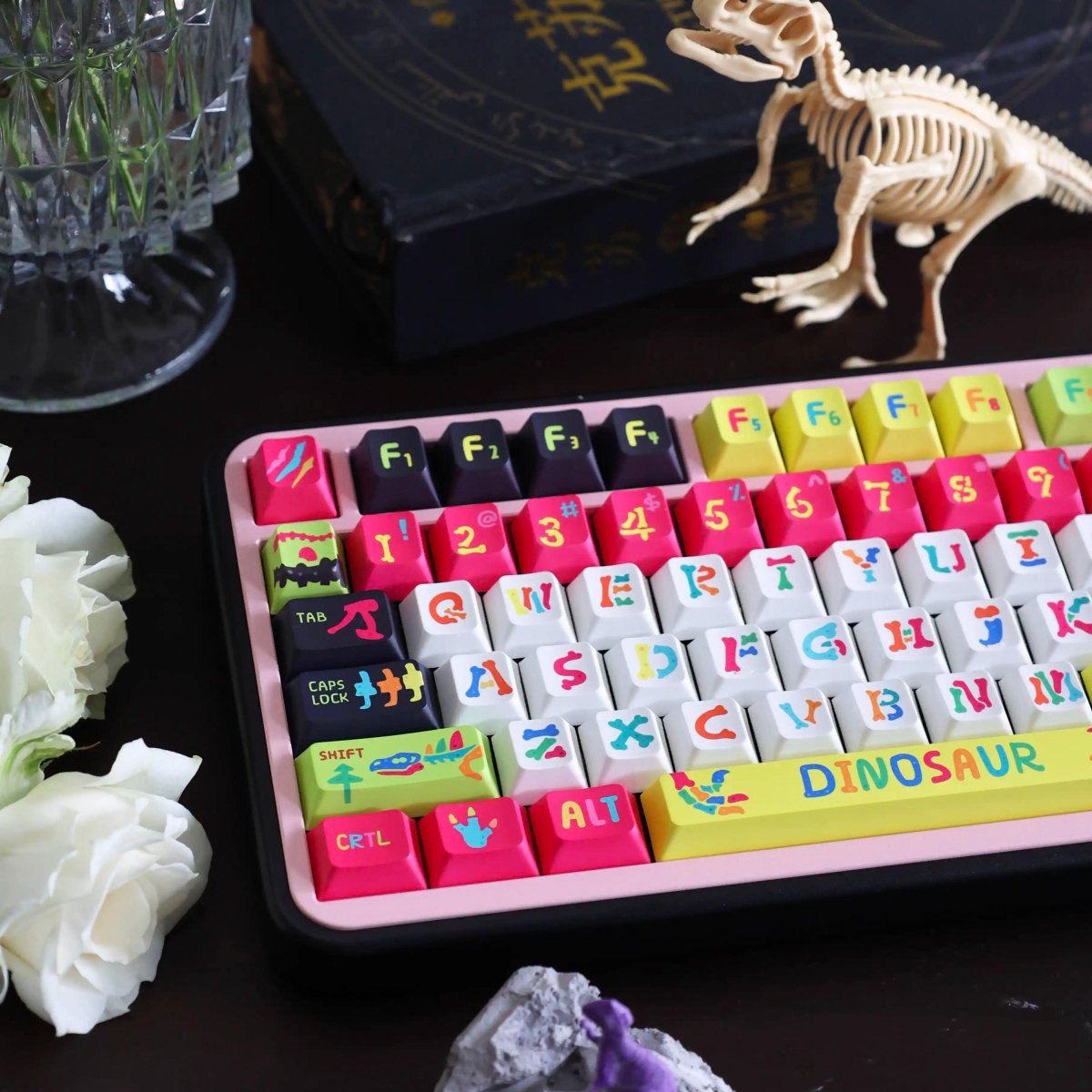 Cool Colorful Dinosaur Theme Keycap Set - KeyArtisan