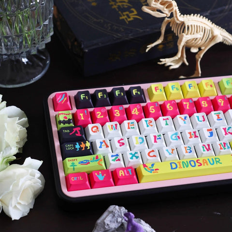Cool Colorful Dinosaur Theme Keycap Set - KeyArtisan