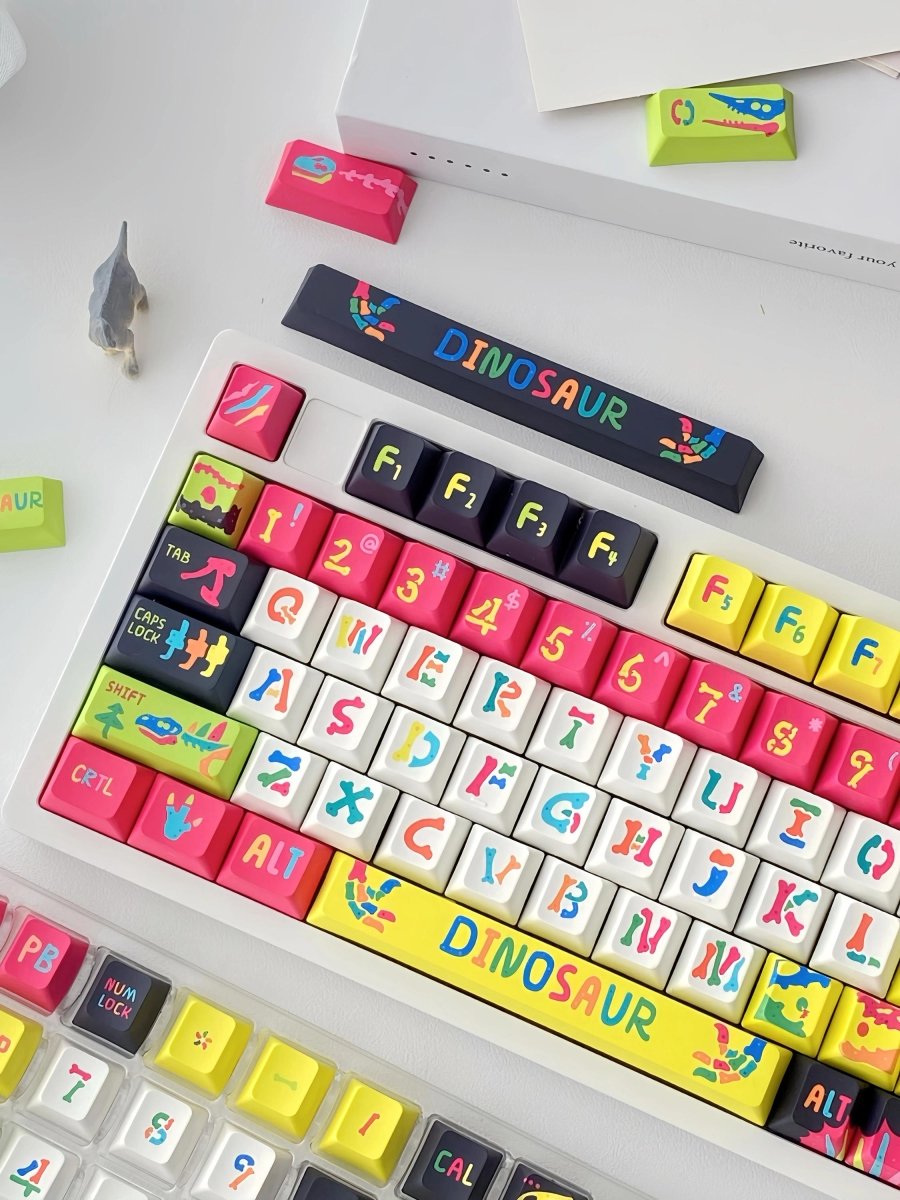 Cool Colorful Dinosaur Theme Keycap Set - KeyArtisan