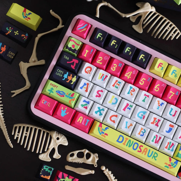 Cool Colorful Dinosaur Theme Keycap Set - KeyArtisan