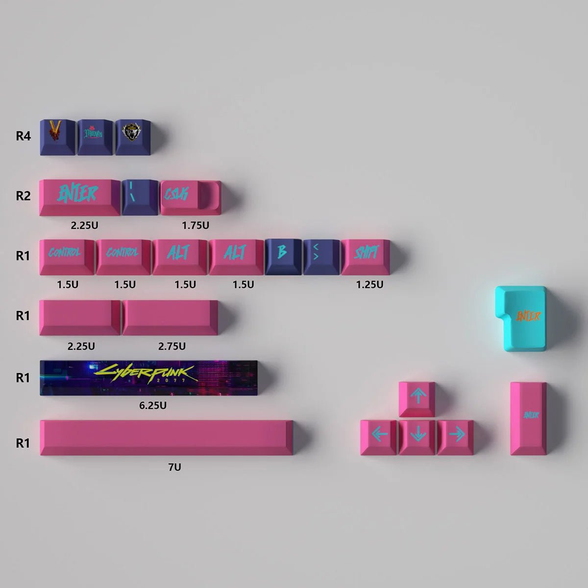 Cool Cyberpunk Theme Artisan Keycap Set - KeyArtisan