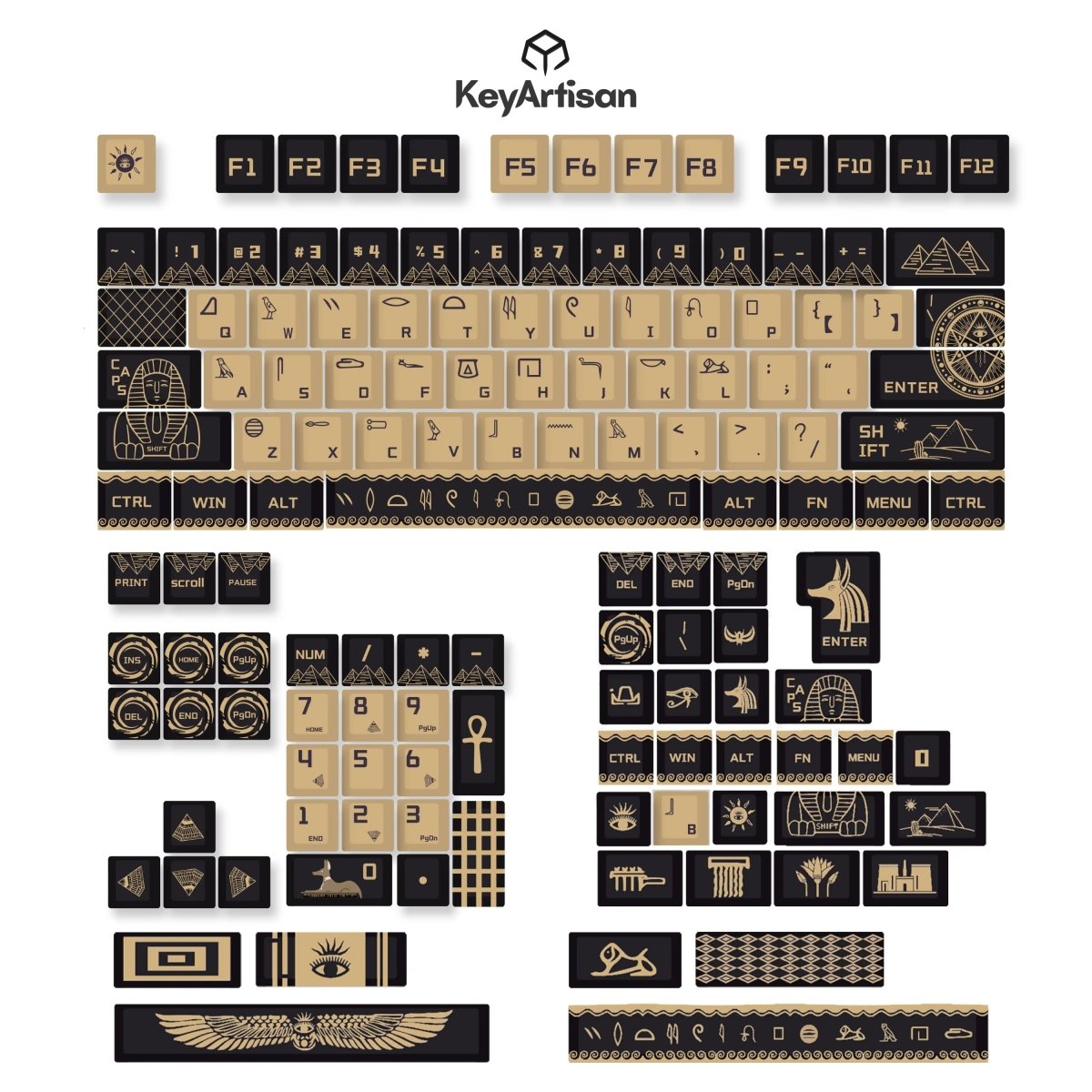 Cool Egyptian Pharaoh Theme Artisan Keycap Set - KeyArtisan