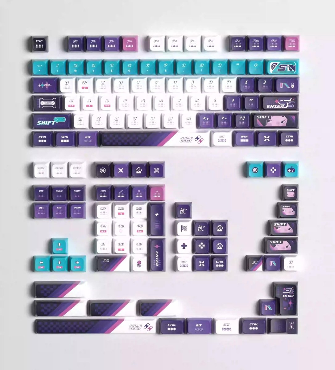 Cool Gaming Theme PBT ISO Blue Keycap Set - KeyArtisan