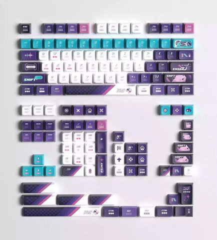 Cool Gaming Theme PBT ISO Blue Keycap Set - KeyArtisan