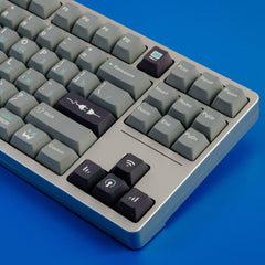 Cool Gray Binary Mist Theme Russian Keycap Set - KeyArtisan