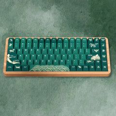 Cool Green Animal Forest Theme Keycap Set - KeyArtisan