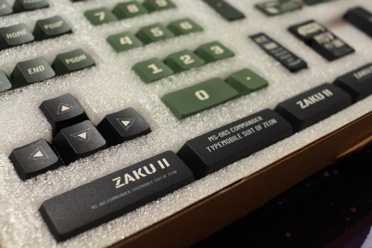 Cool Green ZAKU Mecha Warrior Keycap Set - KeyArtisan