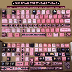 Cool Guardian Theme PBT MOA Pink Keycap Set - KeyArtisan