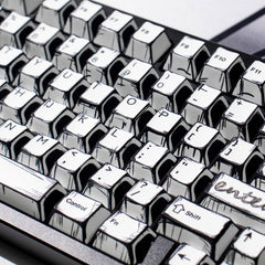 Cool Manga Theme Black & White Graffiti Keycap Set - KeyArtisan