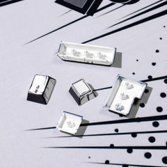 Cool Manga Theme Black & White Graffiti Keycap Set - KeyArtisan