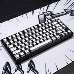 Cool Manga Theme Black & White Graffiti Keycap Set - KeyArtisan