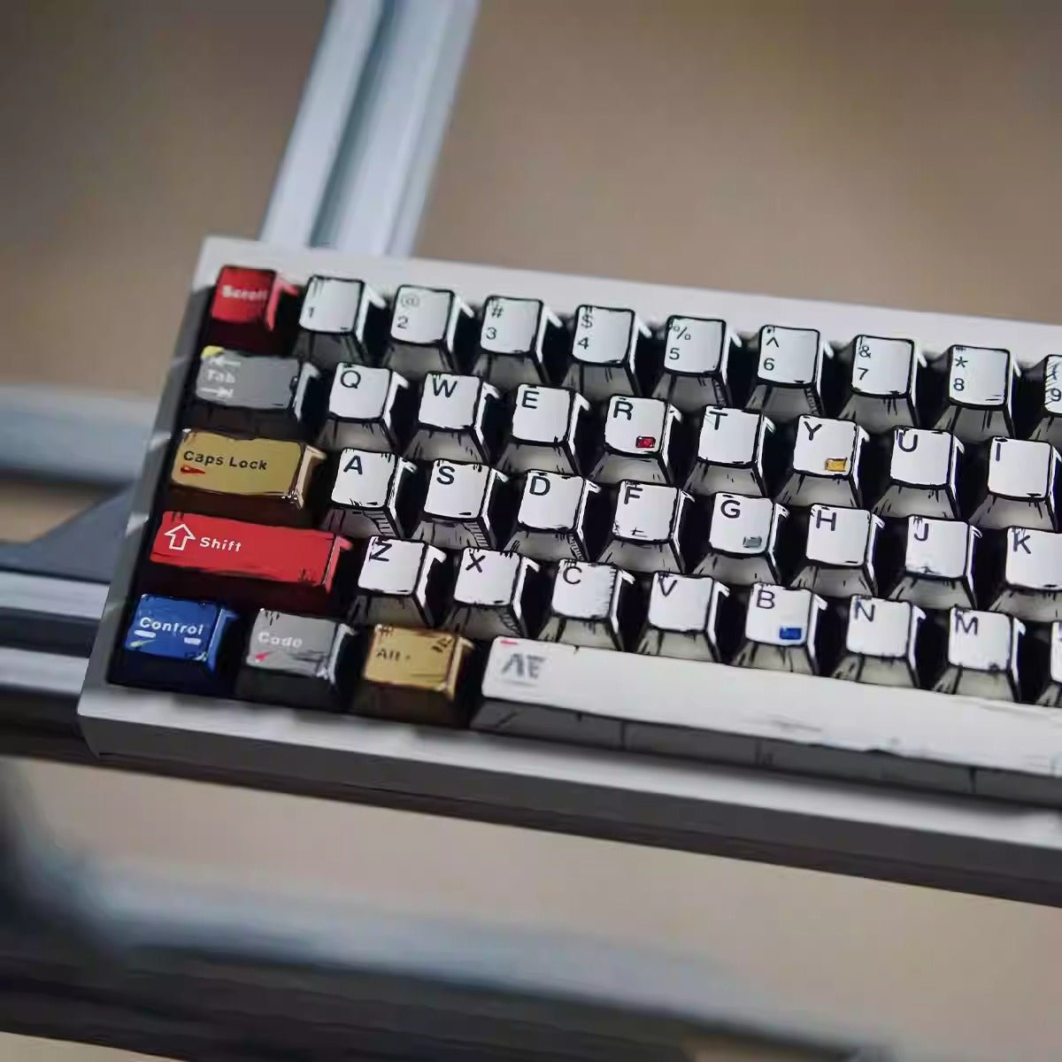 Cool Manga Theme PBT OEM Graffiti Keycap Set - KeyArtisan