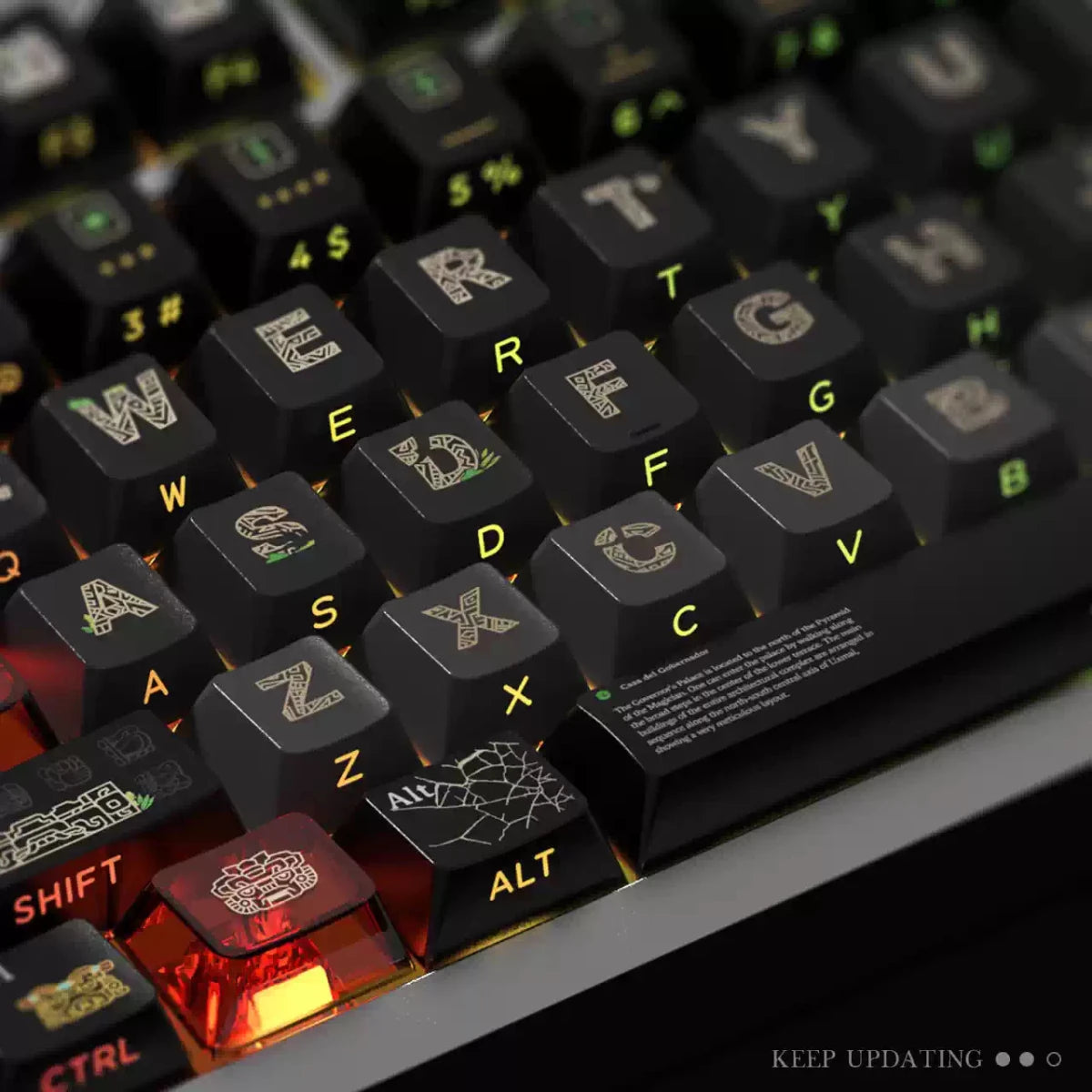 Cool Maya Aztec Theme Backlit Keycap Set - KeyArtisan