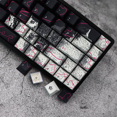 Cool Neon Rift Theme Artisan Graffiti Keycap Set - KeyArtisan