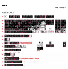 Cool Neon Rift Theme Artisan Graffiti Keycap Set - KeyArtisan
