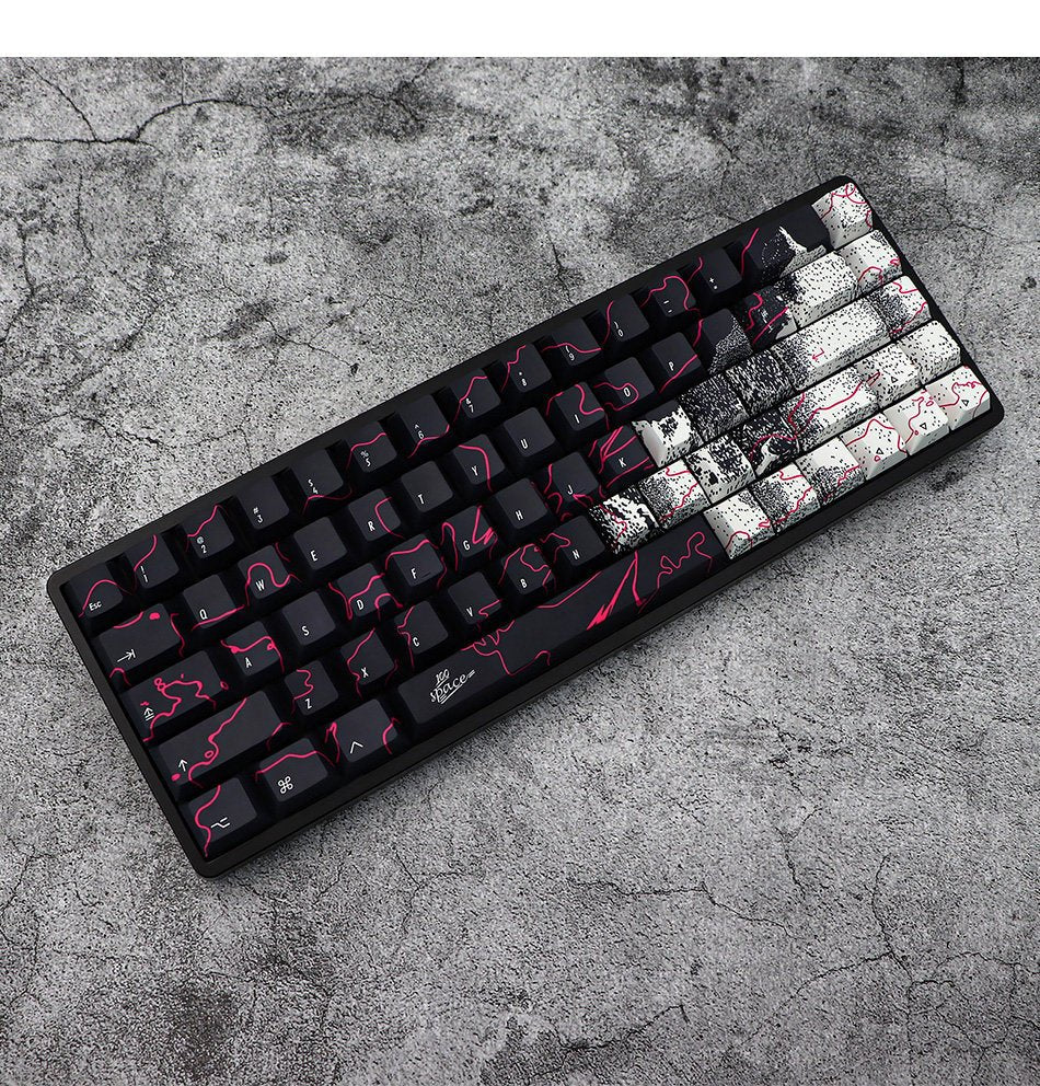 Cool Neon Rift Theme Artisan Graffiti Keycap Set - KeyArtisan
