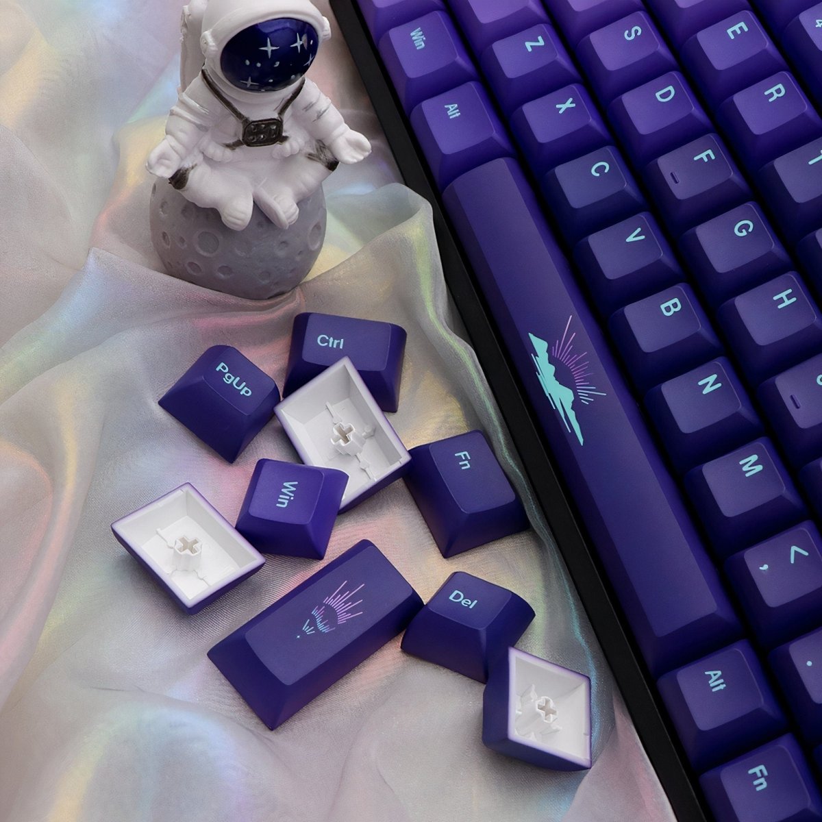 Cool Purple Aurora Borealis Theme Keycap Set - KeyArtisan