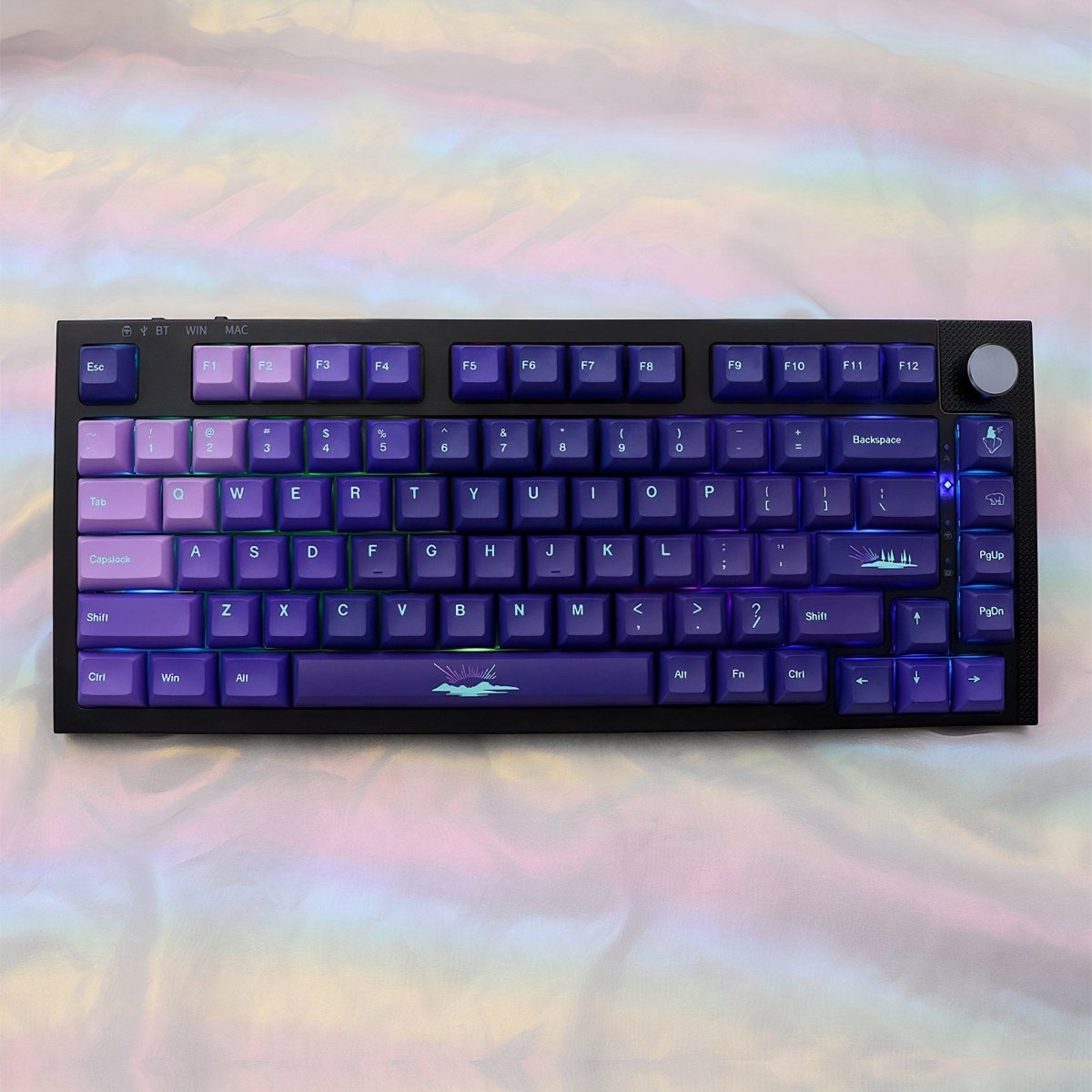 Cool Purple Aurora Borealis Theme Keycap Set - KeyArtisan