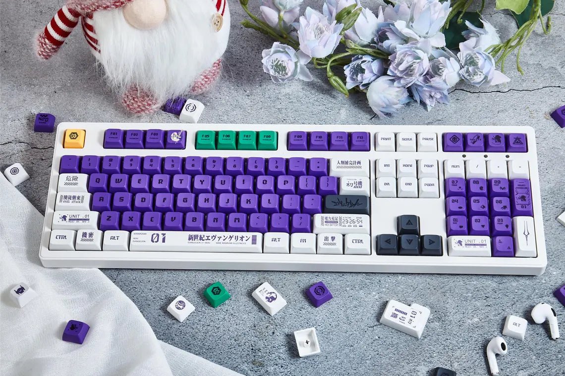 Cool Purple EVA - 01 Anime PBT XDA Keycap Set - KeyArtisan