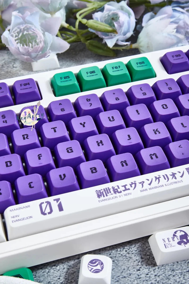 Cool Purple EVA - 01 Anime PBT XDA Keycap Set - KeyArtisan