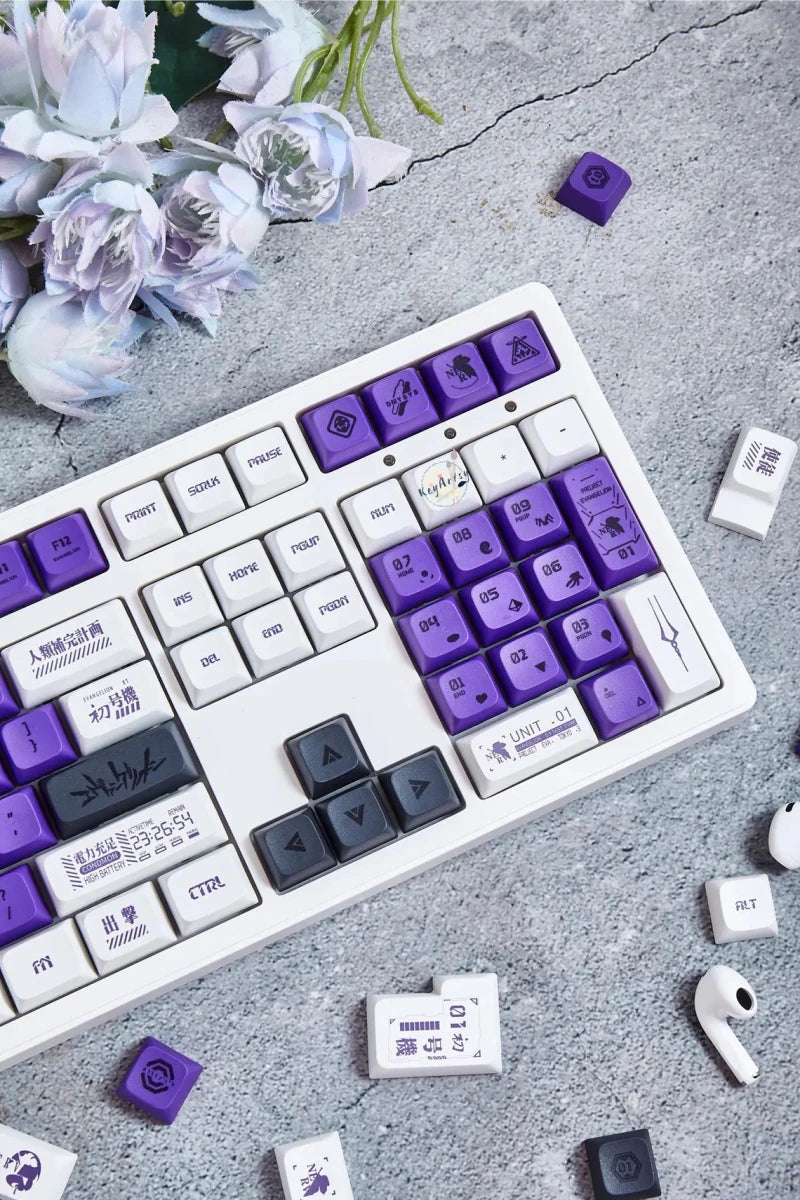Cool Purple EVA-01 Anime PBT XDA Keycap Set – KeyArtisan
