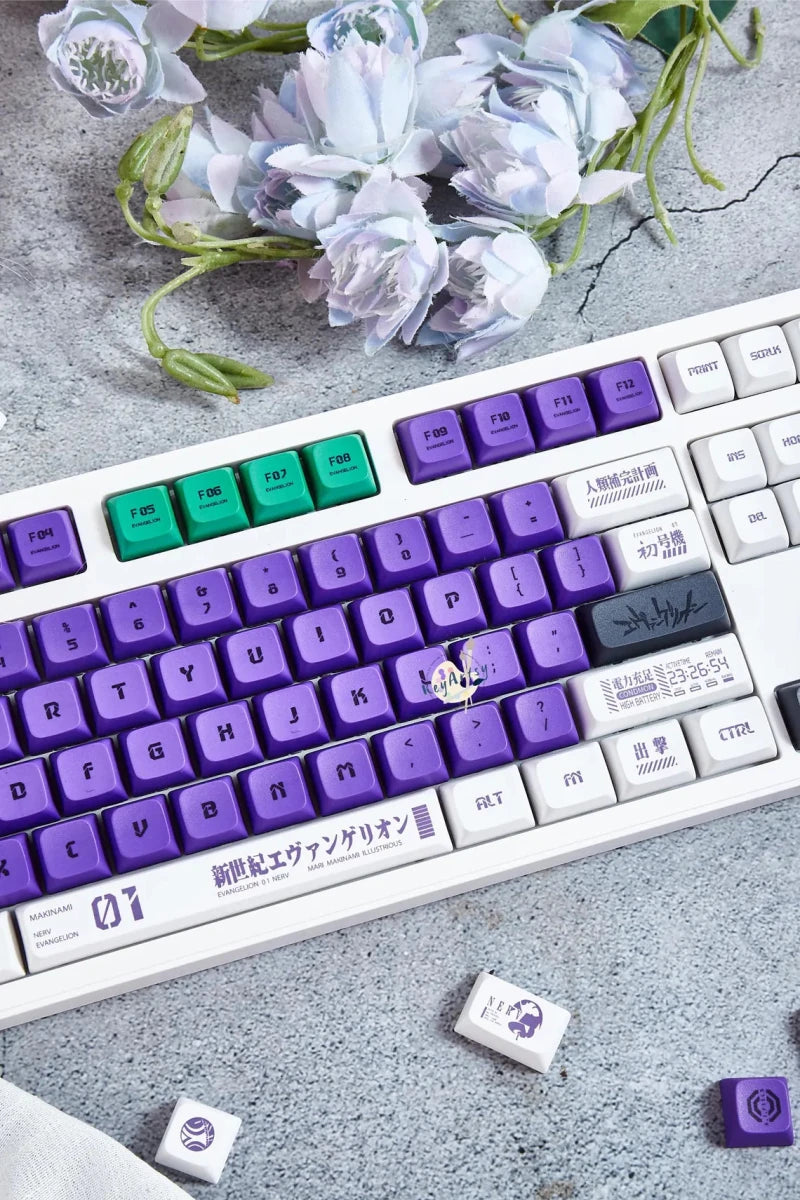 Cool Purple EVA-01 Anime PBT XDA Keycap Set – KeyArtisan
