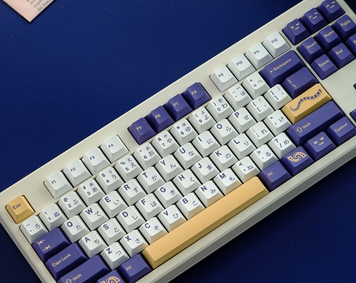 Cool Purple Octopus Theme PBT Keycap Set - KeyArtisan