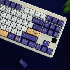 Cool Purple Octopus Theme PBT Keycap Set - KeyArtisan