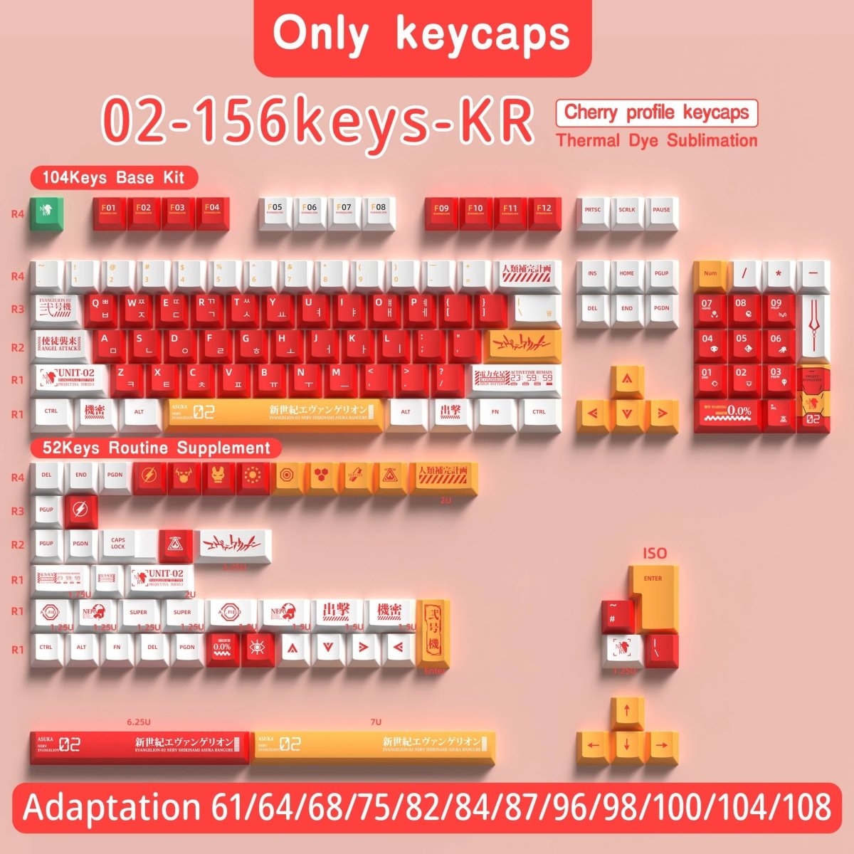 Cool Red Eva Unit - 02 Theme Keycap Set - KeyArtisan