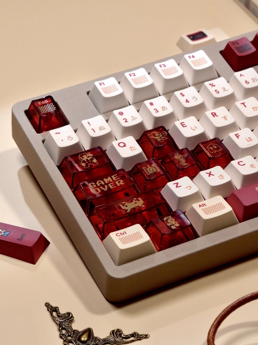 Cool Red Famicom Backlit Retro Keycap Set - KeyArtisan